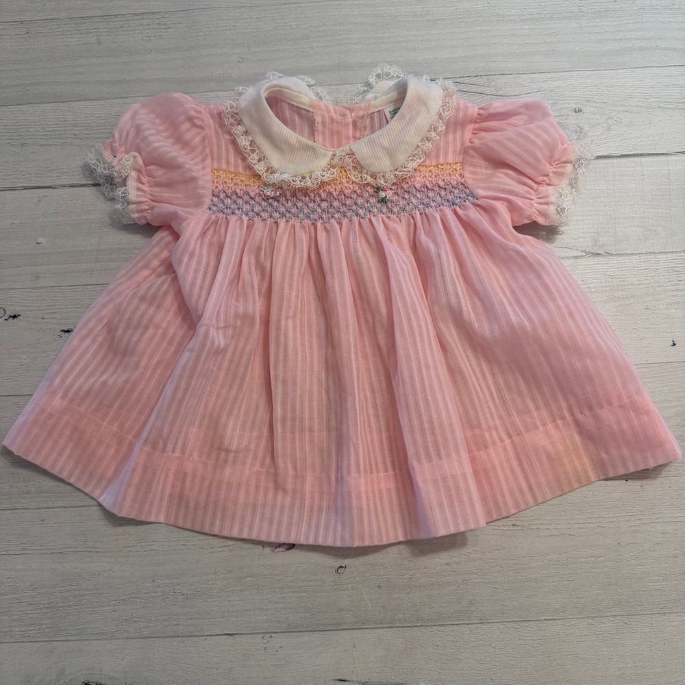 Vintage Toddle Time girls light pink dress 6 months‎